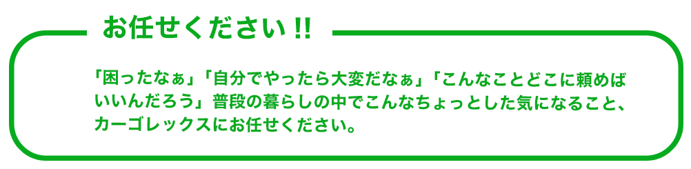 カーゴレックスにお任せ